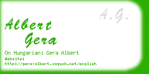 albert gera business card